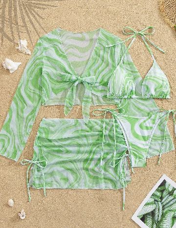 Costum de baie SHEIN, verde