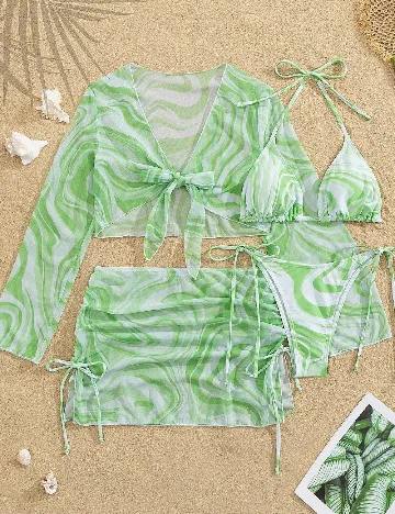 Costum de baie SHEIN, verde