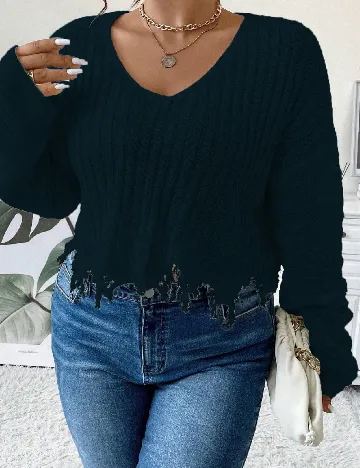 Pulover SHEIN CURVE, bleumarin