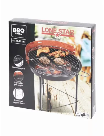 Gratar pe carbune LONE STAR, negru