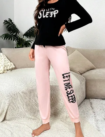 Pijama SHEIN, roz/negru