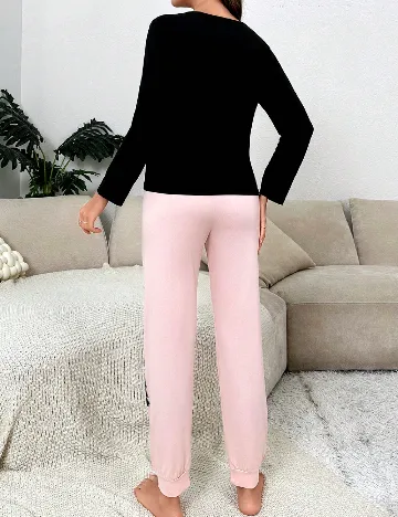 Pijama SHEIN, roz/negru