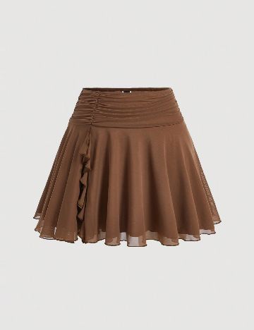 Fusta SHEIN CURVE, maro