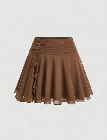 Fusta SHEIN CURVE, maro
