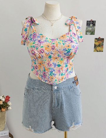 Top SHEIN CURVE, floral print