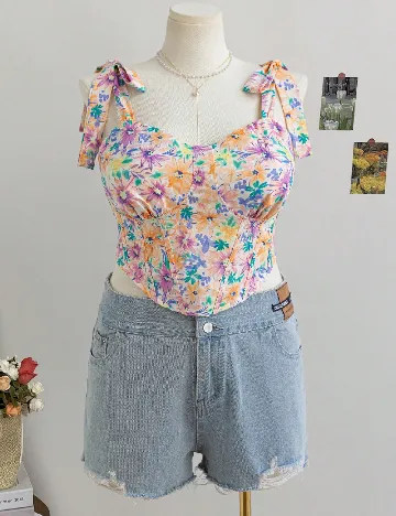 Top SHEIN CURVE, floral print