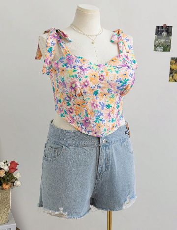 Top SHEIN CURVE, floral print