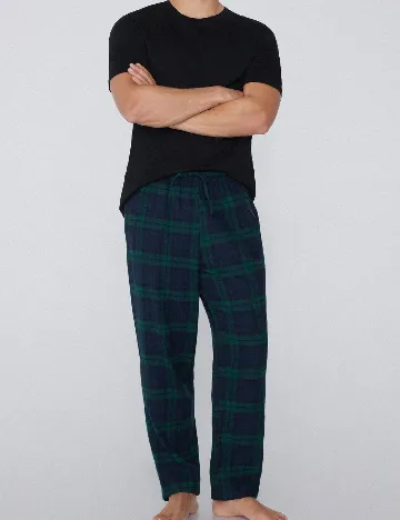 Pantaloni de pijama Tezenis, verde/bleumarin