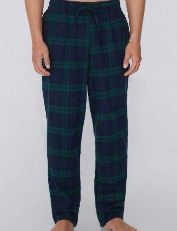 Pantaloni de pijama Tezenis, verde/bleumarin