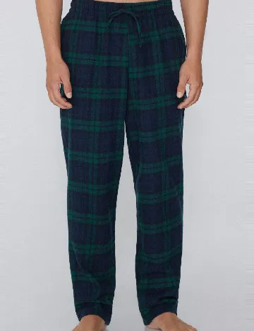 Pantaloni de pijama Tezenis, verde/bleumarin