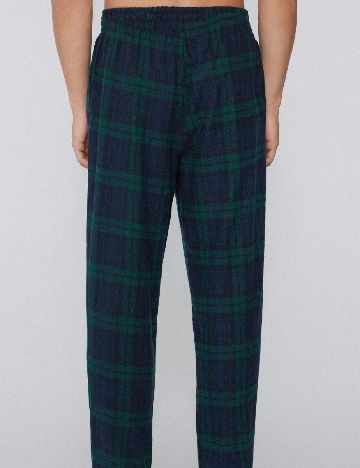 Pantaloni de pijama Tezenis, verde/bleumarin