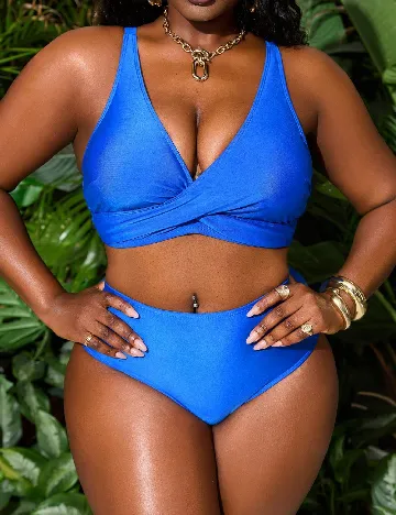 Costum de baie SHEIN CURVE, albastru