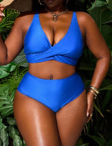 Costum de baie SHEIN CURVE, albastru