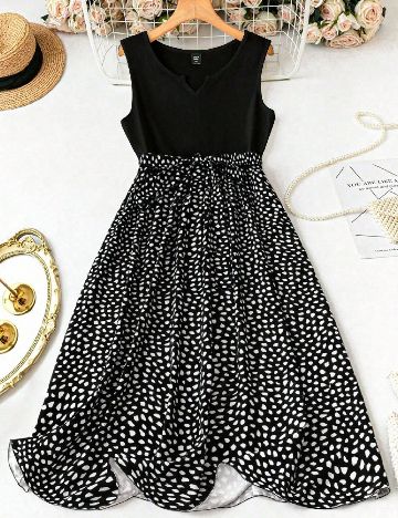 Rochie scurta SHEIN CURVE, negru/alb