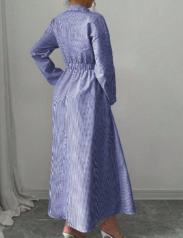 Rochie lunga SHEIN, albastru/alb