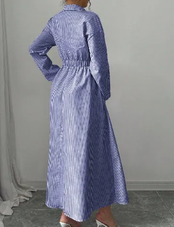 Rochie lunga SHEIN, albastru/alb