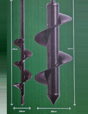 Set spirale pentru sol Ø 4 și Ø 8 2 bucati Garden Touch, negru