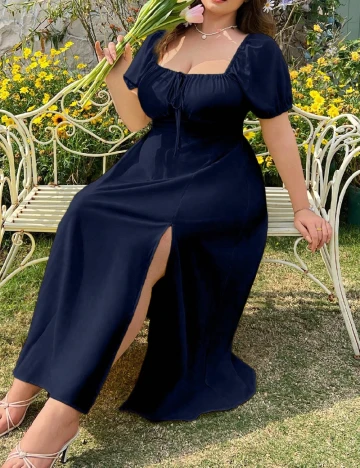 Rochie lunga SHEIN CURVE, bleumarin