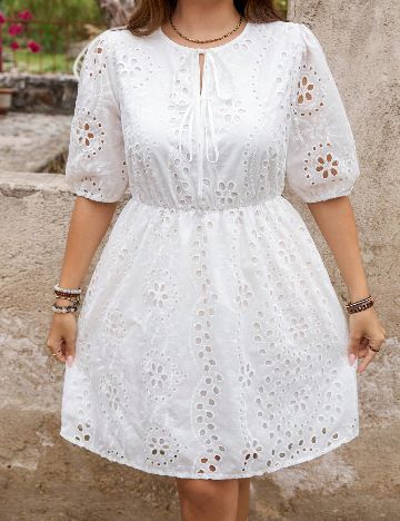 Rochie scurta Emery Rose Curve, alb