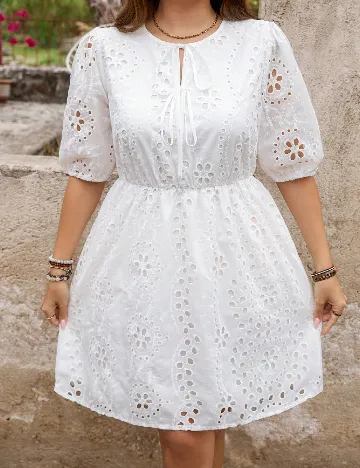 Rochie scurta Emery Rose Curve, alb