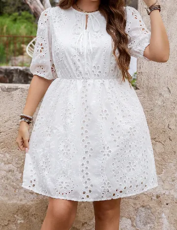 Rochie scurta Emery Rose Curve, alb