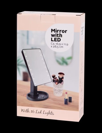 Oglinda cu LED ACTION, negru