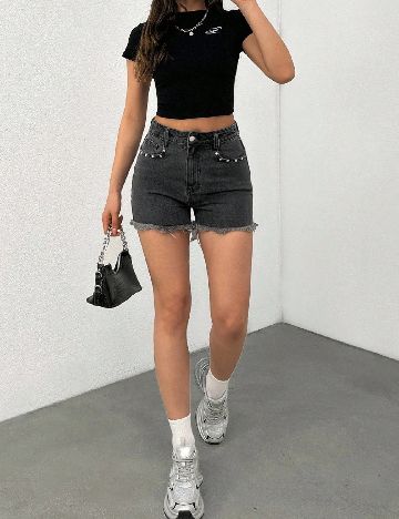 Pantaloni scurti SHEIN, gri inchis