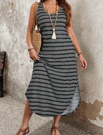 Rochie medie SHEIN CURVE, gri