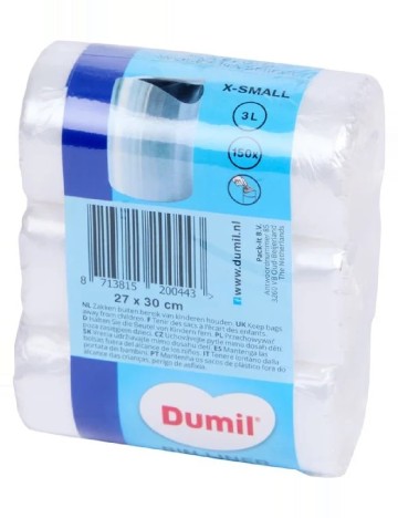 Set saci de gunoi 3 bucati Dumil, alb