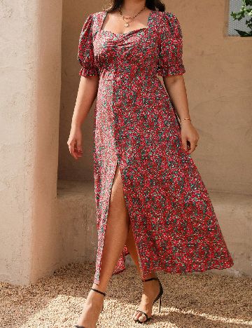 Rochie medie SHEIN CURVE, floral print