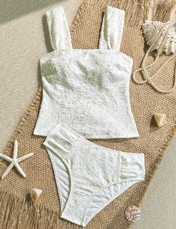 Costum de baie SHEIN, alb