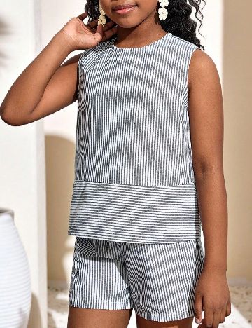 Compleu Shein Kids, bleumarin/alb