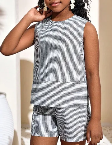 Compleu Shein Kids, bleumarin/alb