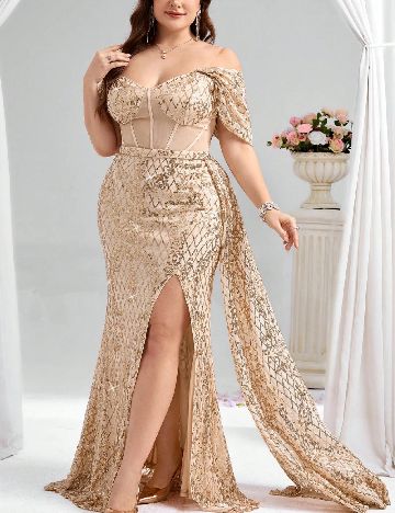 Rochie lunga SHEIN CURVE, crem