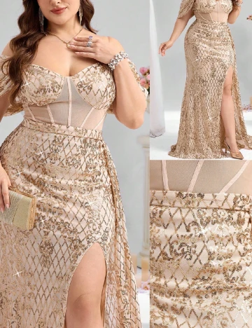 Rochie lunga SHEIN CURVE, crem