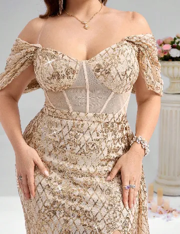 Rochie lunga SHEIN CURVE, crem