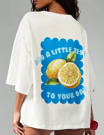 Tricou Oversize Missguided, alb