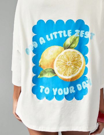 Tricou Oversize Missguided, alb