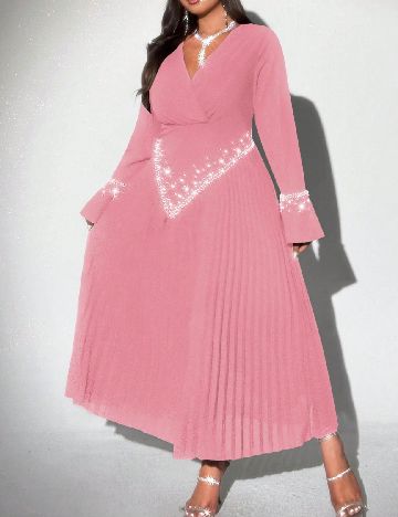 Rochie lunga SHEIN CURVE, roz