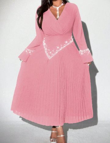 Rochie lunga SHEIN CURVE, roz