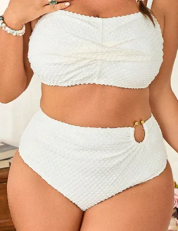 Costum de baie SHEIN CURVE, alb