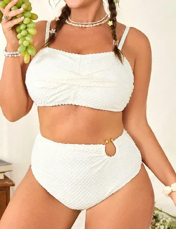 Costum de baie SHEIN CURVE, alb