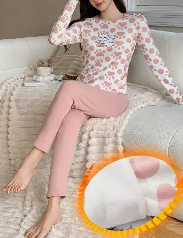 Pijama Dazy, roz/alb
