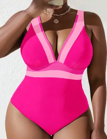 Costum de baie SHEIN CURVE, roz