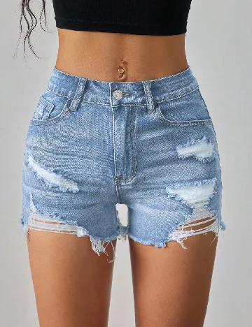 Pantaloni scurti SHEIN, albastru