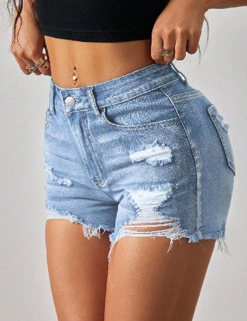 Pantaloni scurti SHEIN, albastru