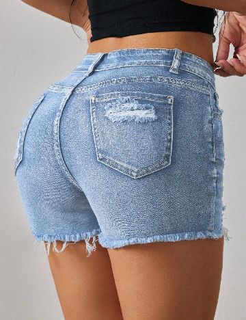 Pantaloni scurti SHEIN, albastru