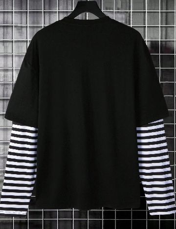 Bluza Oversize SHEIN, negru/alb