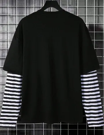 Bluza Oversize SHEIN, negru/alb