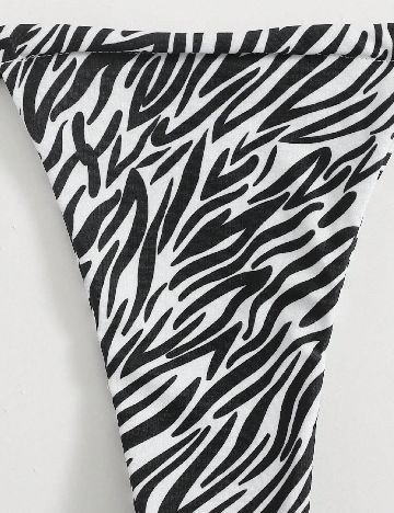 Costum de baie SHEIN, alb/negru